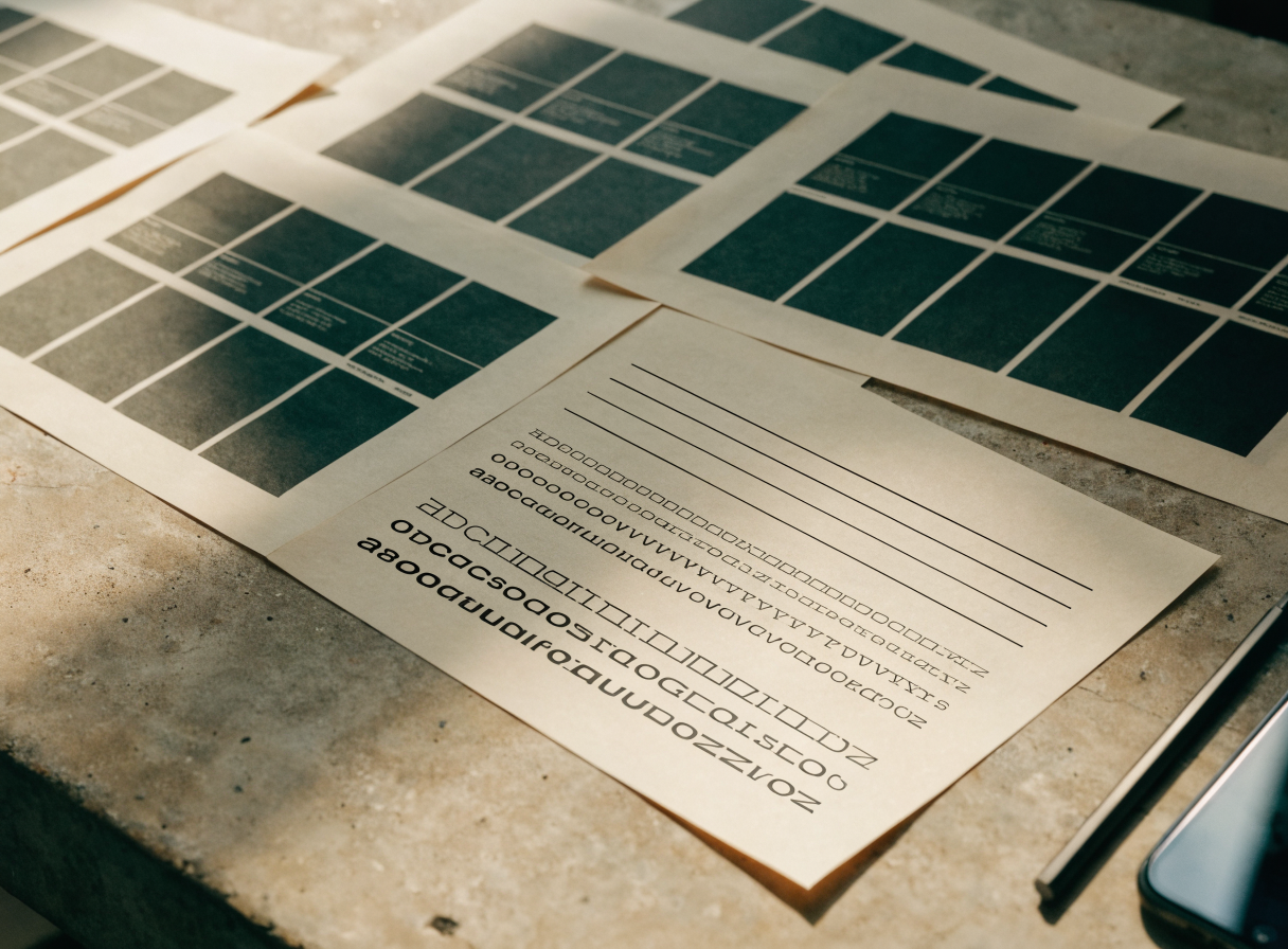 Printed layout sheets